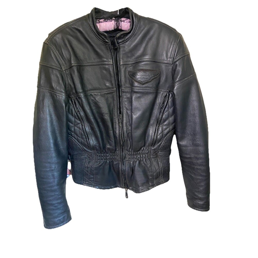Harley Davidson Women’s Small Padded and Vented Leather Riding Jacket